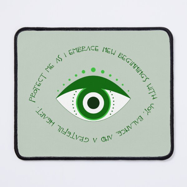 Item preview, Evil Eye Mantra for New Beginnings - Dark Green Eye designed and sold by TheThankfulTyne.