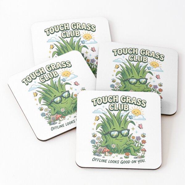 Item preview, Touch Grass Club | Funny Nature Graphic T-Shirt | Gen Z Outdoor Sticker | Cute Camping Apparel designed and sold by SAJ Design Studio.