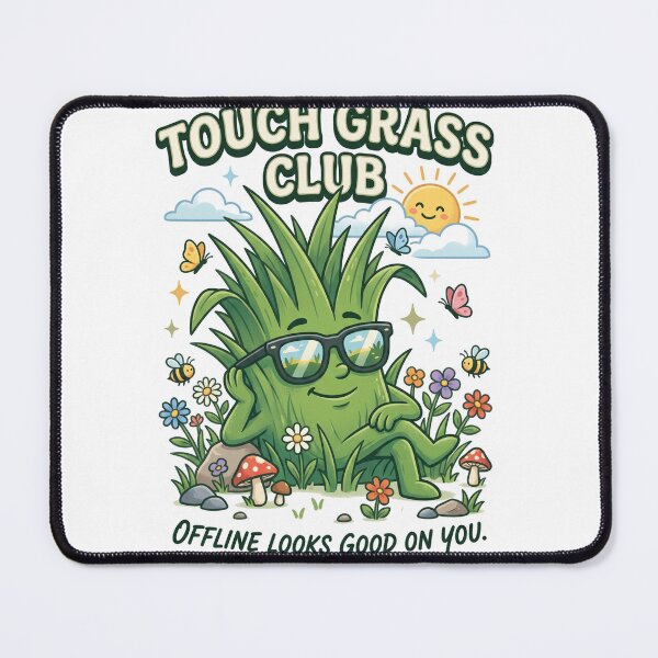 Item preview, Touch Grass Club | Funny Nature Graphic T-Shirt | Gen Z Outdoor Sticker | Cute Camping Apparel designed and sold by SAJ Design Studio.