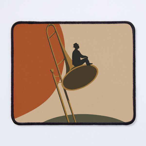 Item preview, Minimalist Jazz Trombone Print | Bauhaus Music Art | Mid-Century Modern Musician Print | Abstract Jazz Decor designed and sold by Studio pod Burom.