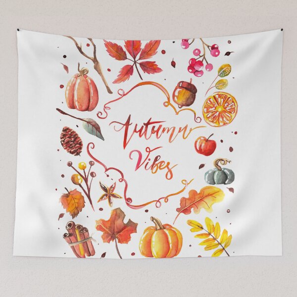 Item preview, AUTUMN VIBES | Cozy Fall Botanical Illustration | Autumn Aesthetic Watercolor Art designed and sold by CaroEscalante.