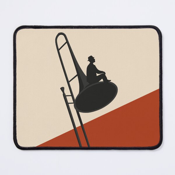 Item preview, Minimalist Trombone Moon Print | Bauhaus Jazz Art | Mid-Century Modern Music Print | Abstract Musician Decor designed and sold by Studio pod Burom.