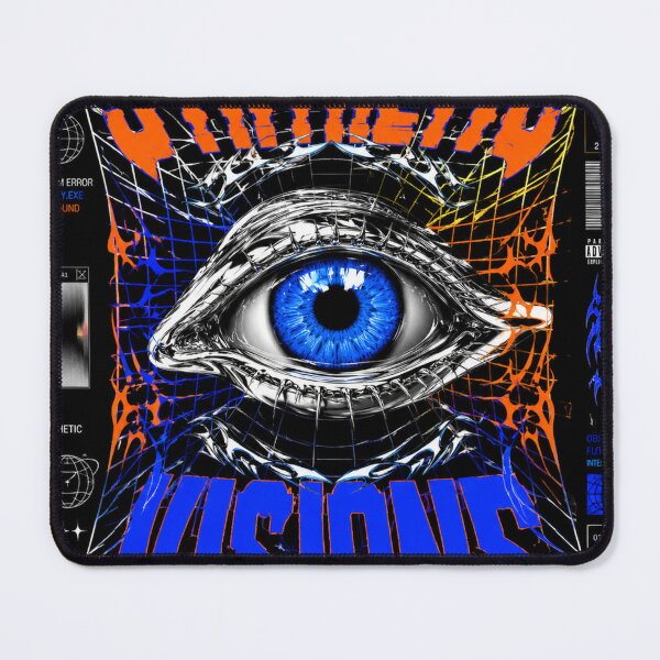 Item preview, Cyber Eye Matrix Grid Anti Design Y2K Acid Poster designed and sold by zdzdesigner.