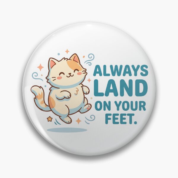 Item preview, Always Land On Your Feet Cute Cat Sticker designed and sold by CyberPunkSpace.