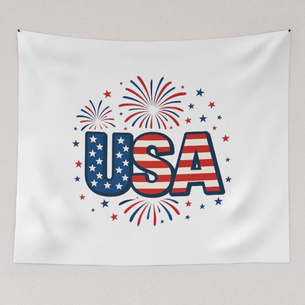 Item preview, USA Patriotic Fireworks Design | Red White & Blue America Celebration designed and sold by HANG ON STUDIO .