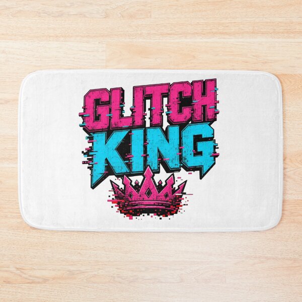 Item preview, Glitch King - Cyberpunk Neon Crown Typography designed and sold by Wear-X.
