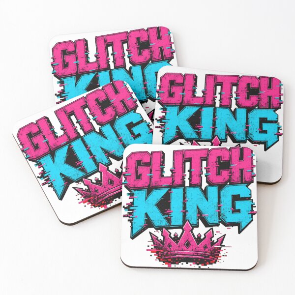 Item preview, Glitch King - Cyberpunk Neon Crown Typography designed and sold by Wear-X.