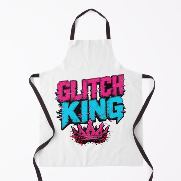 Item preview, Glitch King - Cyberpunk Neon Crown Typography designed and sold by Wear-X.
