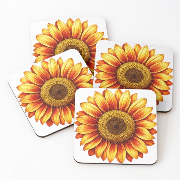 Item preview, Sunset Colored Sunflower Minimalist Design designed and sold by cbfineart.