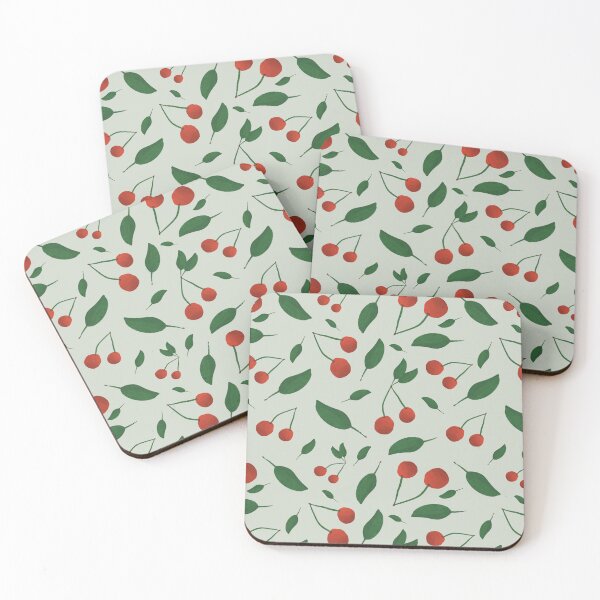Item preview, Pretty cherries on a green background designed and sold by BelirisCréations.