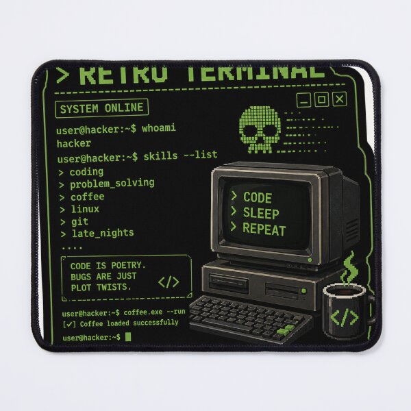 Item preview, Retro Terminal: Code • Sleep • Repeat designed and sold by Kushwaha18.