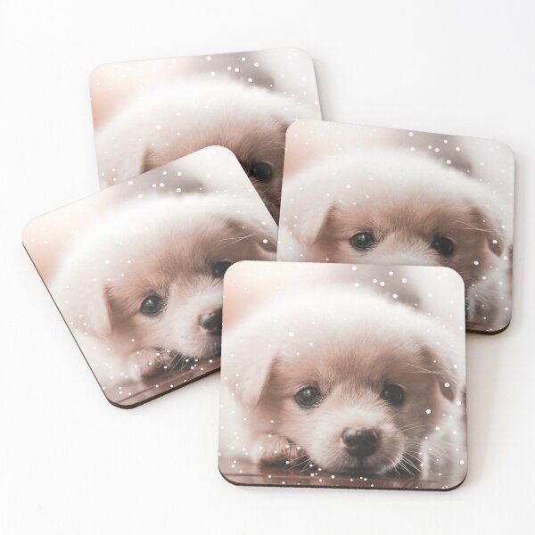 Item preview, Small white puppy and snowflakes designed and sold by Dany and Dom.
