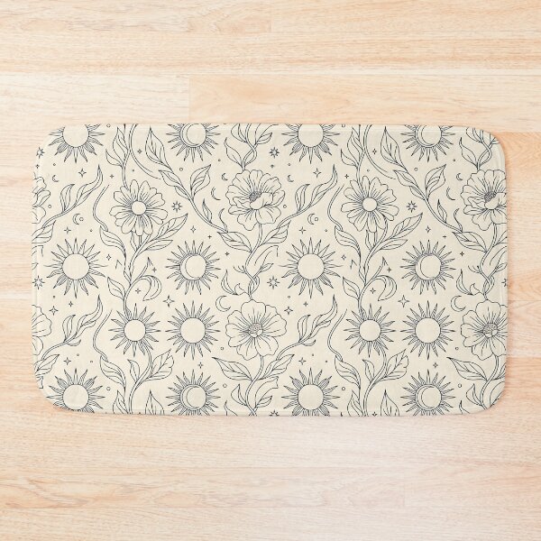 Item preview, Retro Cosmic Floral Line Art Pattern designed and sold by Thai Vibe Studio.