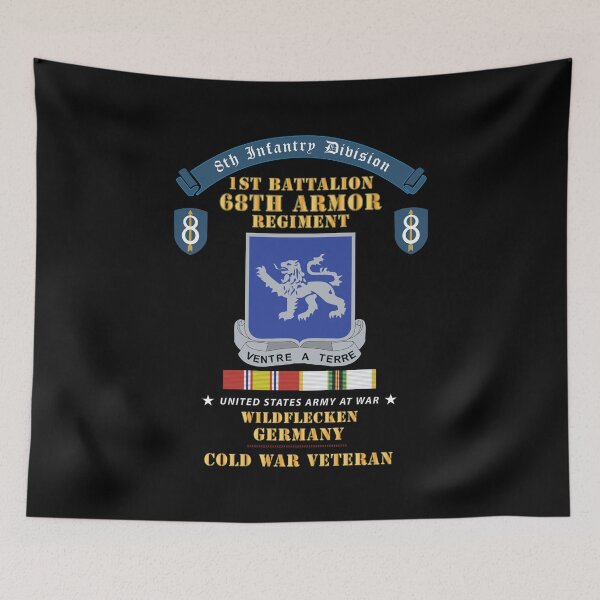 Item preview, 8th Infantry Division Scroll - 1st Bn 68th Armor Regiment - Wildflecken Germany - Cold War Vet w COLD SVC designed and sold by Military Insignia Products.