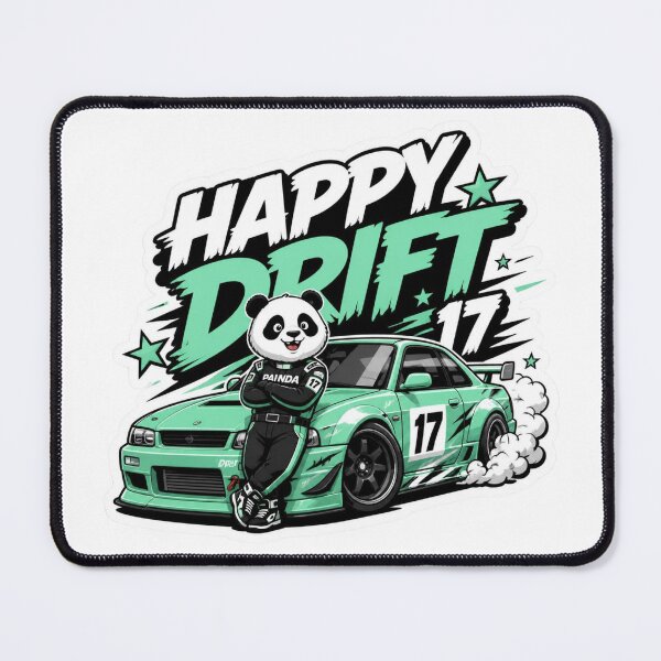 Item preview, Happy Drift Kawaii Sports Car Sticker PNG | Cute Panda Racing Graphic | JDM Drift Streetwear Vinyl Decal | Original Mascot Design designed and sold by Stylestickers55.