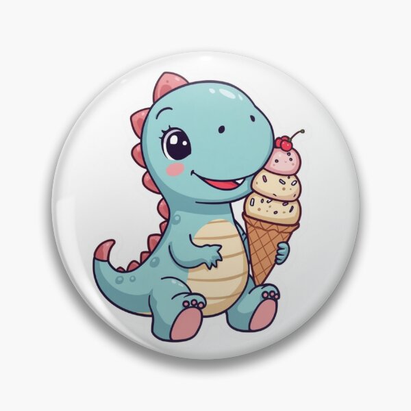 Item preview, Dinosaur Ice Cream Sticker | Pastel Dino with Triple Scoop Cone | Summer Dessert Illustration | Ice Cream Lover Gift designed and sold by Pandey14.