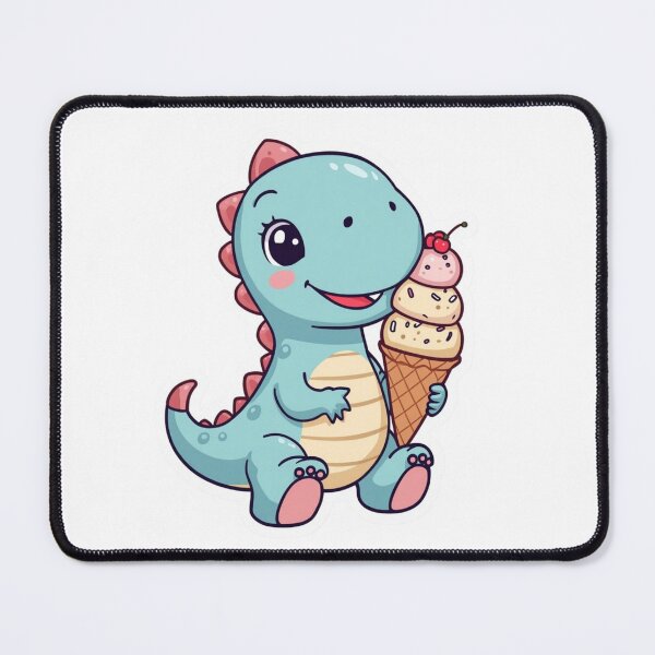 Item preview, Dinosaur Ice Cream Sticker | Pastel Dino with Triple Scoop Cone | Summer Dessert Illustration | Ice Cream Lover Gift designed and sold by Pandey14.