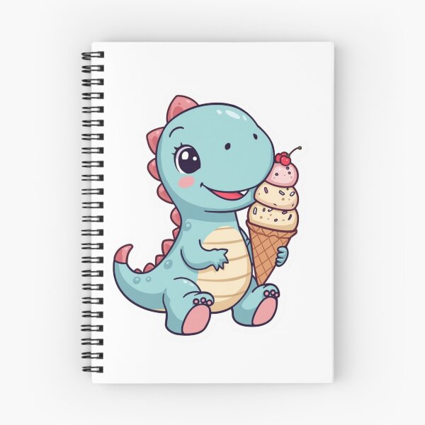 Item preview, Dinosaur Ice Cream Sticker | Pastel Dino with Triple Scoop Cone | Summer Dessert Illustration | Ice Cream Lover Gift designed and sold by Pandey14.