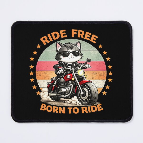 Item preview, Retro Biker Cat Design designed and sold by StyleBloomes.