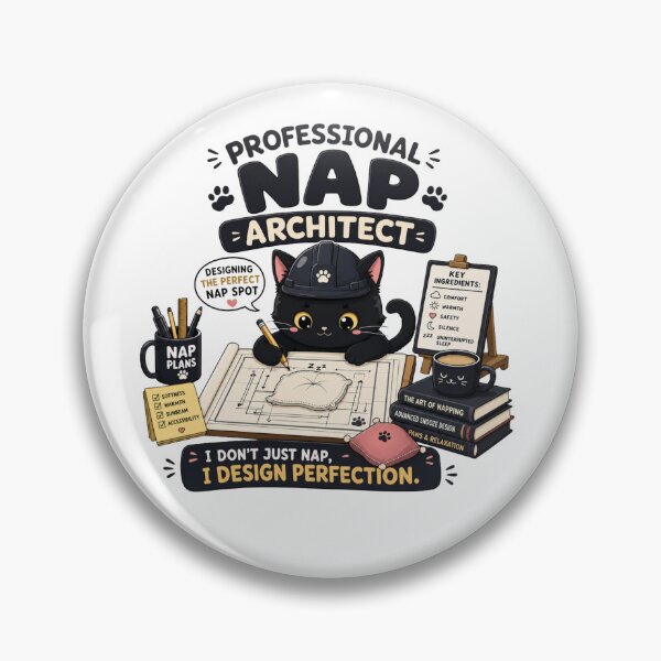 Item preview, Professional Nap Architect Black Cat Dad Funny Kawaii T-Shirt designed and sold by Ashley critters.