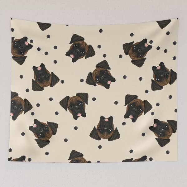 Item preview, Ivory Brindle Boxer Marker Tossed Dot designed and sold by Pelch Art Studio.