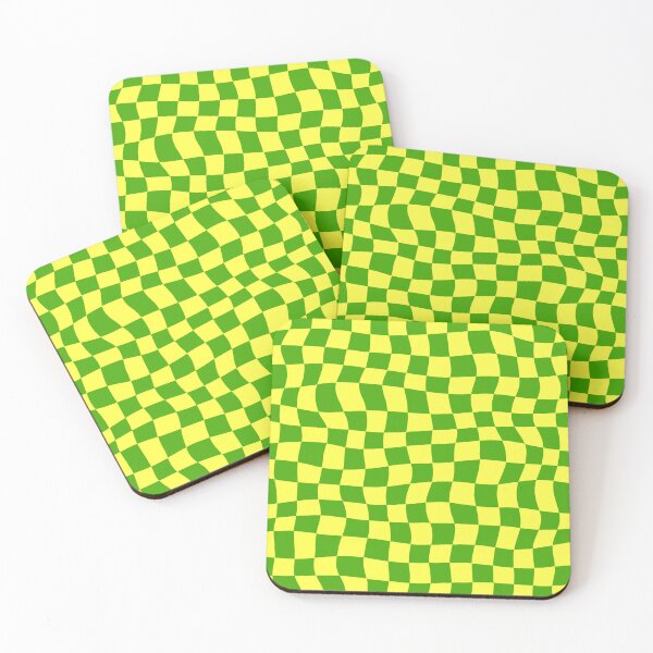 Item preview, Warped Green and Yellow Chequered Pattern designed and sold by Jeallan Designs.