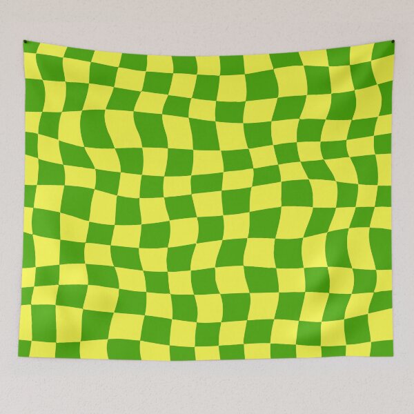 Item preview, Warped Green and Yellow Chequered Pattern designed and sold by Jeallan Designs.