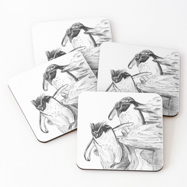 Item preview, Rockhopper Penguins Teamwork – Energy & Motion Sketch designed and sold by Dina's Fine Arts.