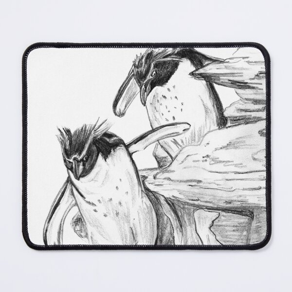 Item preview, Rockhopper Penguins Teamwork – Energy & Motion Sketch designed and sold by Dina's Fine Arts.