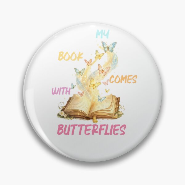 Item preview, MY BOOK COMES WITH BUTTERFLIES with open book and butterflies coming out of it ART FOR BOOK LOVERS. designed and sold by ZANU creativity.