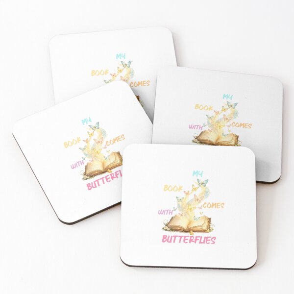 Item preview, MY BOOK COMES WITH BUTTERFLIES with open book and butterflies coming out of it ART FOR BOOK LOVERS. designed and sold by ZANU creativity.