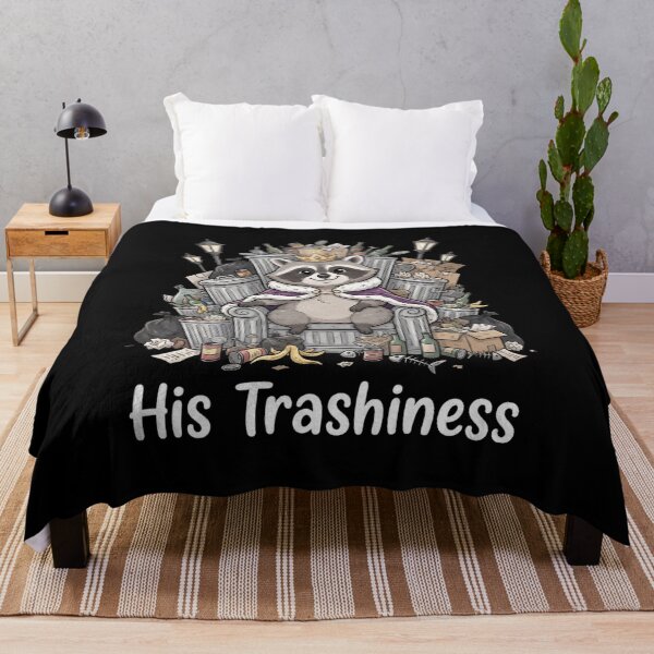 Item preview, His Trashiness Funny Raccoon Trash King Long Sleeve T-Shirt | Cute Trash Panda Humor Graphic Gift designed and sold by Trendably.