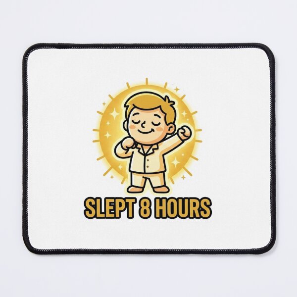 Item preview, Slept 8 Hours Glowing Well Rested Rare Achievement Sticker designed and sold by NeonNerdStudio.
