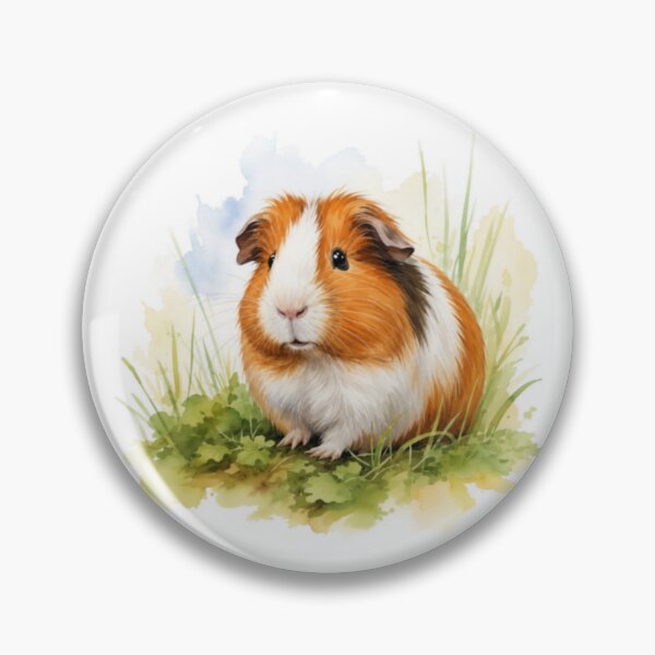 Item preview, White and Caramel Guinea Pig designed and sold by JardinAquarel.