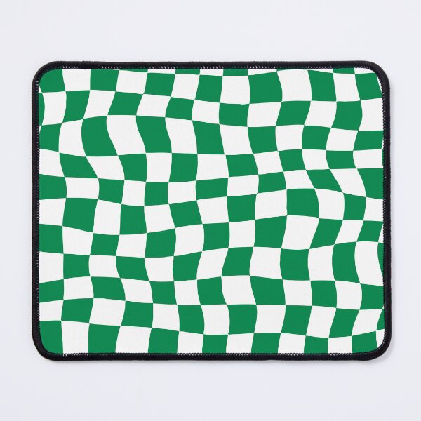 Item preview, Warped Green and White Chequered Pattern designed and sold by Jeallan Designs.