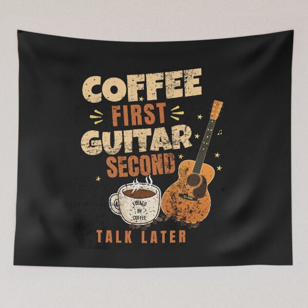 Item preview, Coffee First Guitar Second Talk Later Funny Music Shirt designed and sold by Joyful-Pixel.