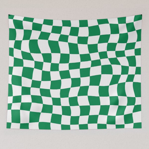 Item preview, Warped Green and White Chequered Pattern designed and sold by Jeallan Designs.