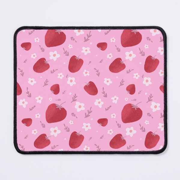 Item preview, Pretty strawberries on a bright pink background designed and sold by BelirisCréations.