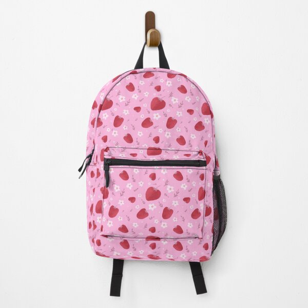 Item preview, Pretty strawberries on a bright pink background designed and sold by BelirisCréations.