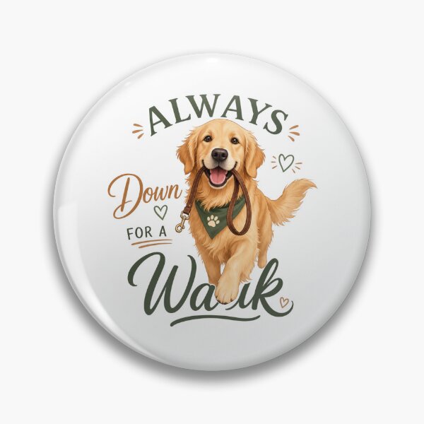Item preview, Always Down for a Walk Golden Retriever Dog Dad T-Shirt designed and sold by Ashley critters.
