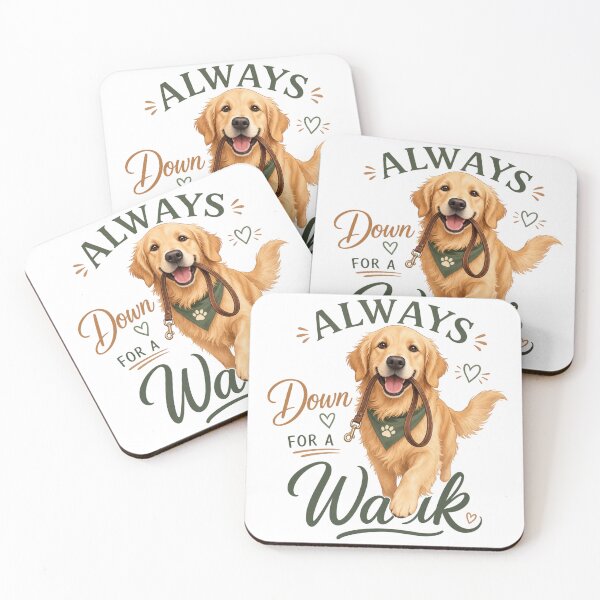 Item preview, Always Down for a Walk Golden Retriever Dog Dad T-Shirt designed and sold by Ashley critters.