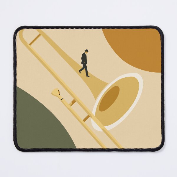 Item preview, Minimalist Trombone Journey Print | Bauhaus Jazz Art | Mid-Century Modern Music Print | Abstract Musician Decor designed and sold by Studio pod Burom.