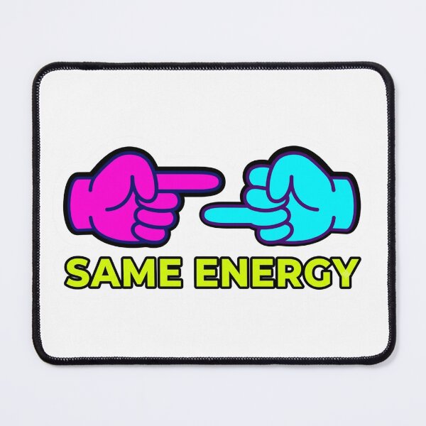 Item preview, Same Energy Pointing Hands Relatable Meme Vibes Sticker designed and sold by NeonNerdStudio.