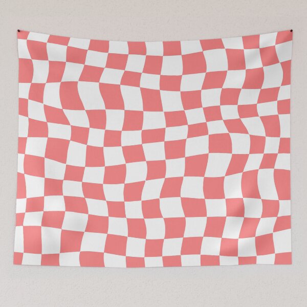 Item preview, Warped Pink and White Chequered Pattern designed and sold by Jeallan Designs.