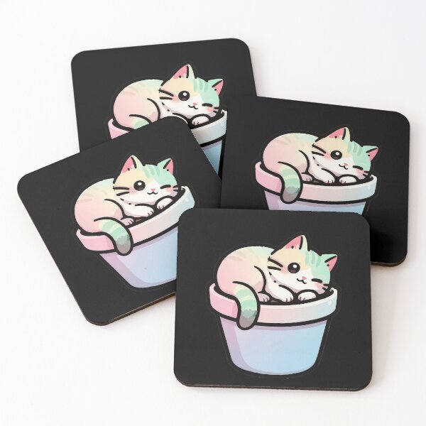 Item preview, Cute Pastel Kitten Sleeping in a Flower Pot | Kawaii Cat Lover T-Shirt designed and sold by Nuttajak.