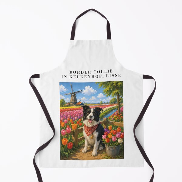 Item preview, Border Collie visiting the tulip fields designed and sold by Nomad-Paws.