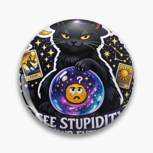 Item preview, I See Stupidity In Your Future - Sassy Celestial Black Cat & Crystal Ball Sticker designed and sold by Saniyamirza07.
