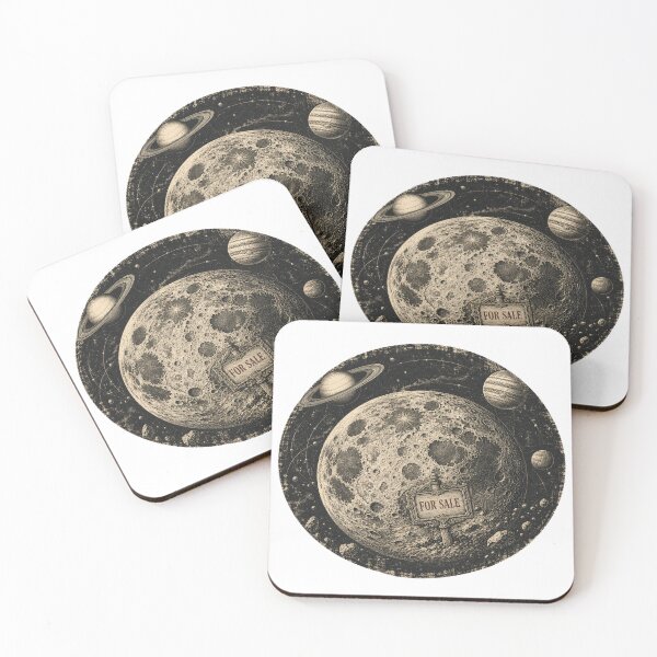 Item preview, The Moon For Sale | Vintage Cosmic Surrealism Design designed and sold by FadedFrequency.