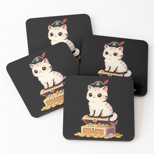 Item preview, Cute Pirate Cat Sitting on Treasure Chest | Kawaii Adventure T-Shirt designed and sold by Nuttajak.