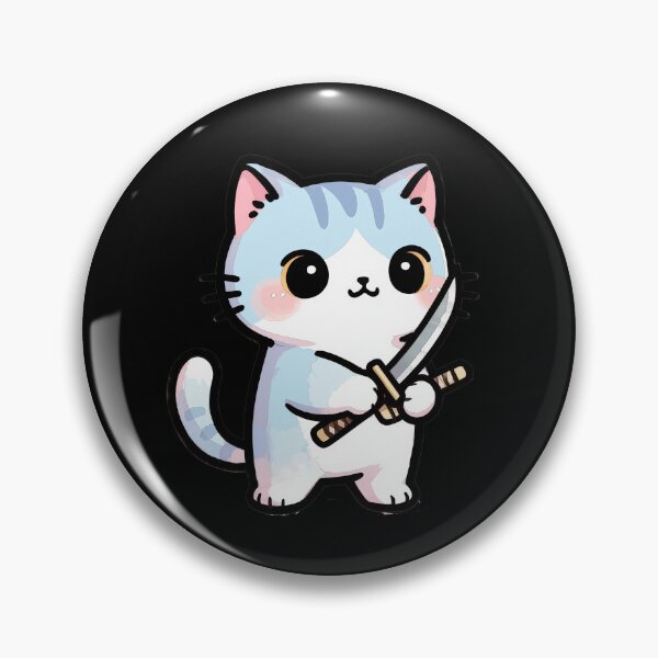 Item preview, Cute Samurai Cat with Katana | Kawaii Warrior Kitty T-Shirt designed and sold by Nuttajak.
